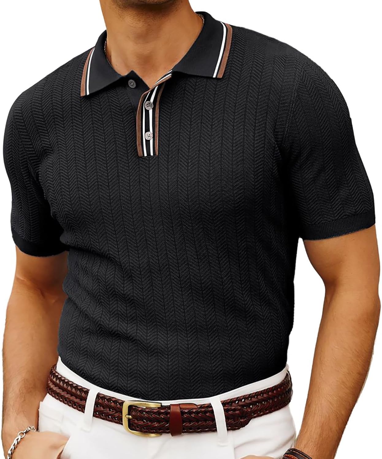 PJ PAUL JONES Mens Knitted Polo Shirts for Stylish Comfort