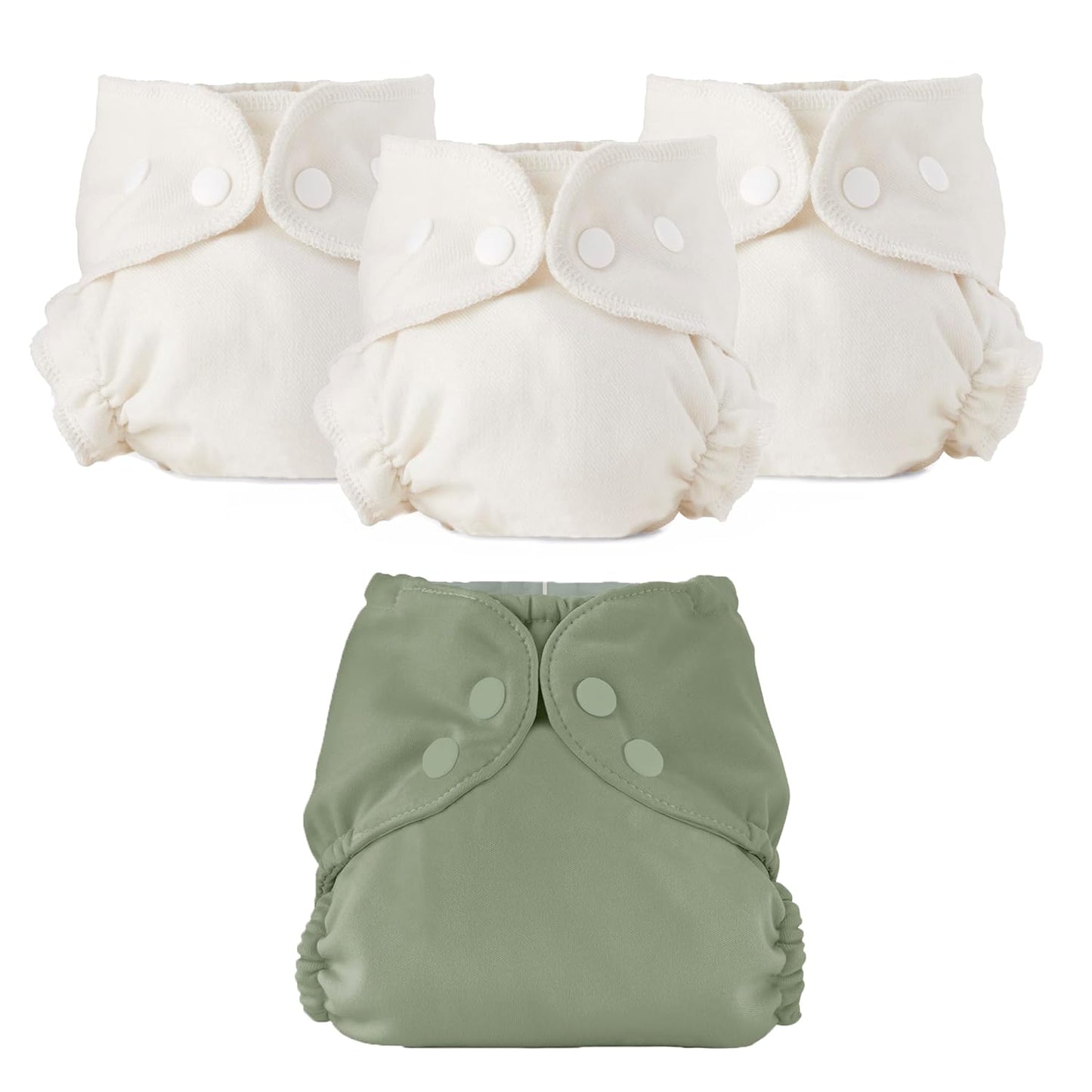 Esembly Cloth Diaper Bundle Set - Organic Cotton & Waterproof Cover
