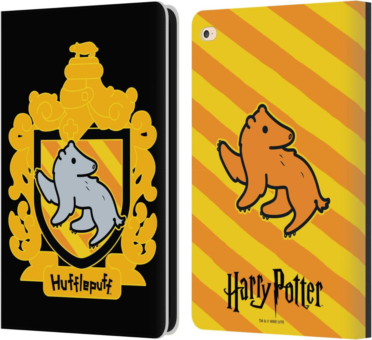 Harry Potter Hufflepuff Crest Leather Wallet Case for iPad Air 2