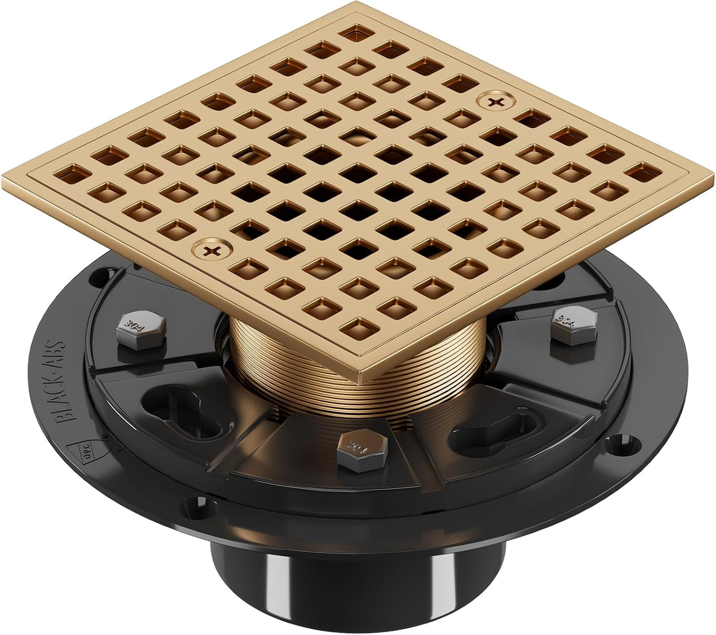 Champagne Bronze 4 Inch Shower Floor Drain with Removable Strainer
