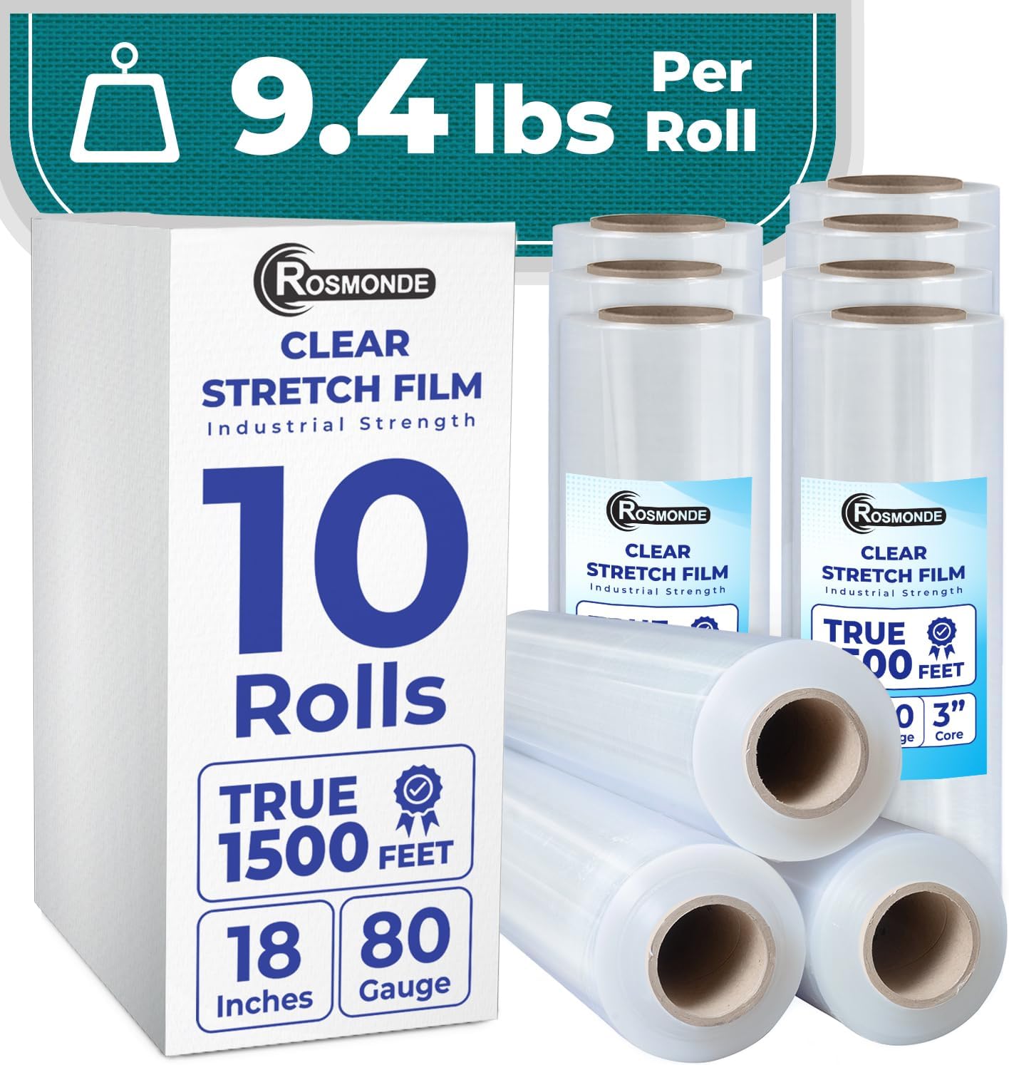 Bulk Plastic Wrap 18 in x 1500 ft for Moving and Storage