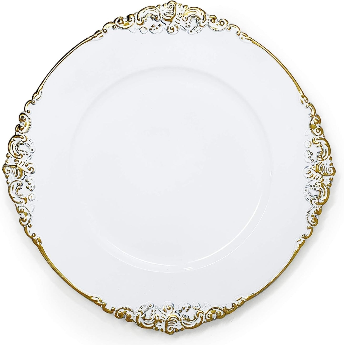 6-Pack Heavy Quality Charger Plates - Elegant Floral Design