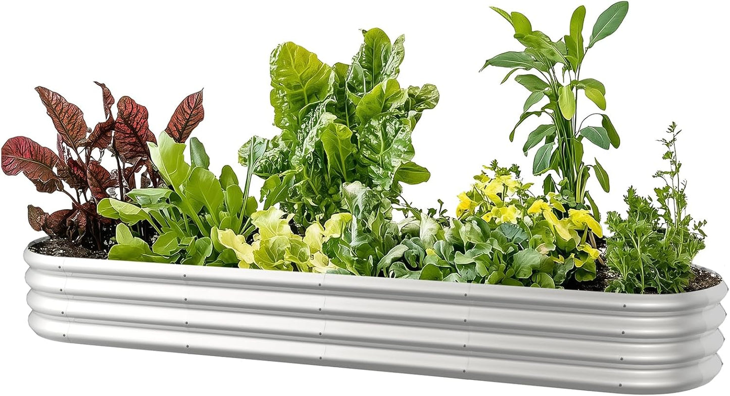 Oval Galvanized Raised Garden Bed for Outdoor Gardening Needs