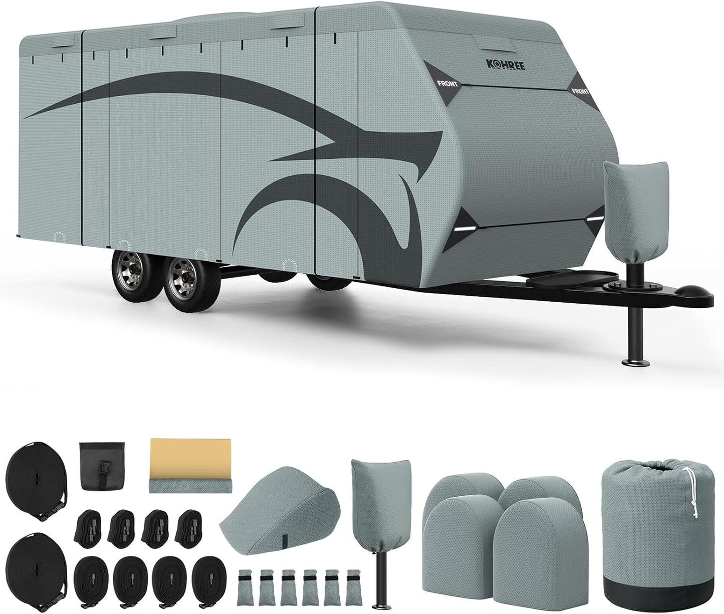 Kohree Travel Trailer Cover 27-30 ft for All Weather Protection