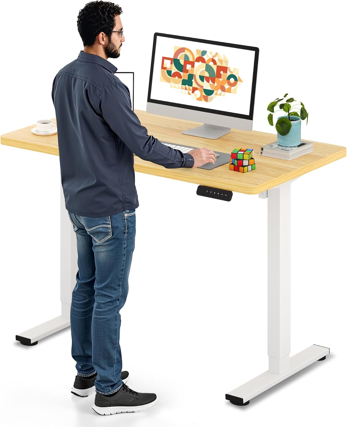 Electric Standing Desk with Height Adjustable Features for Comfort