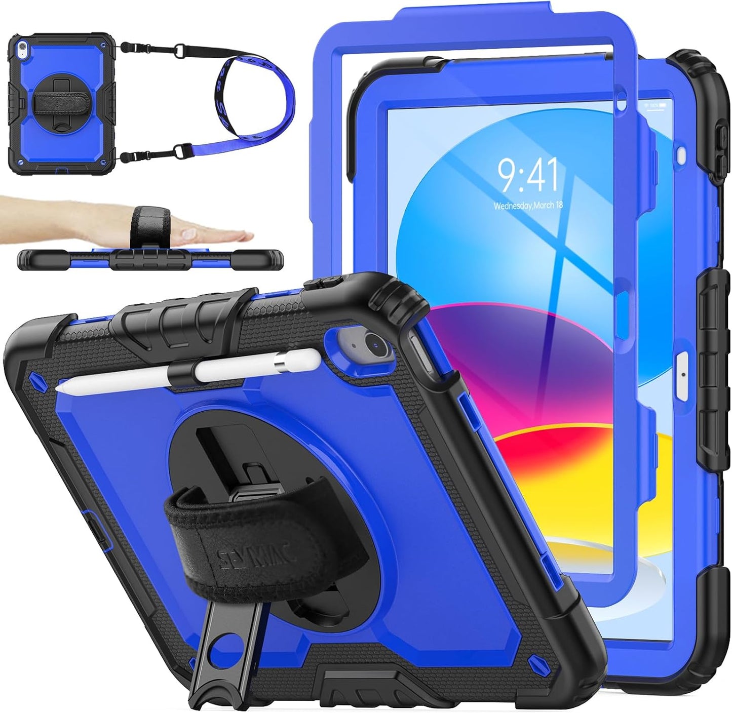 SEYMAC Stock iPad Case for A16 11th/10th Gen with Full Protection
