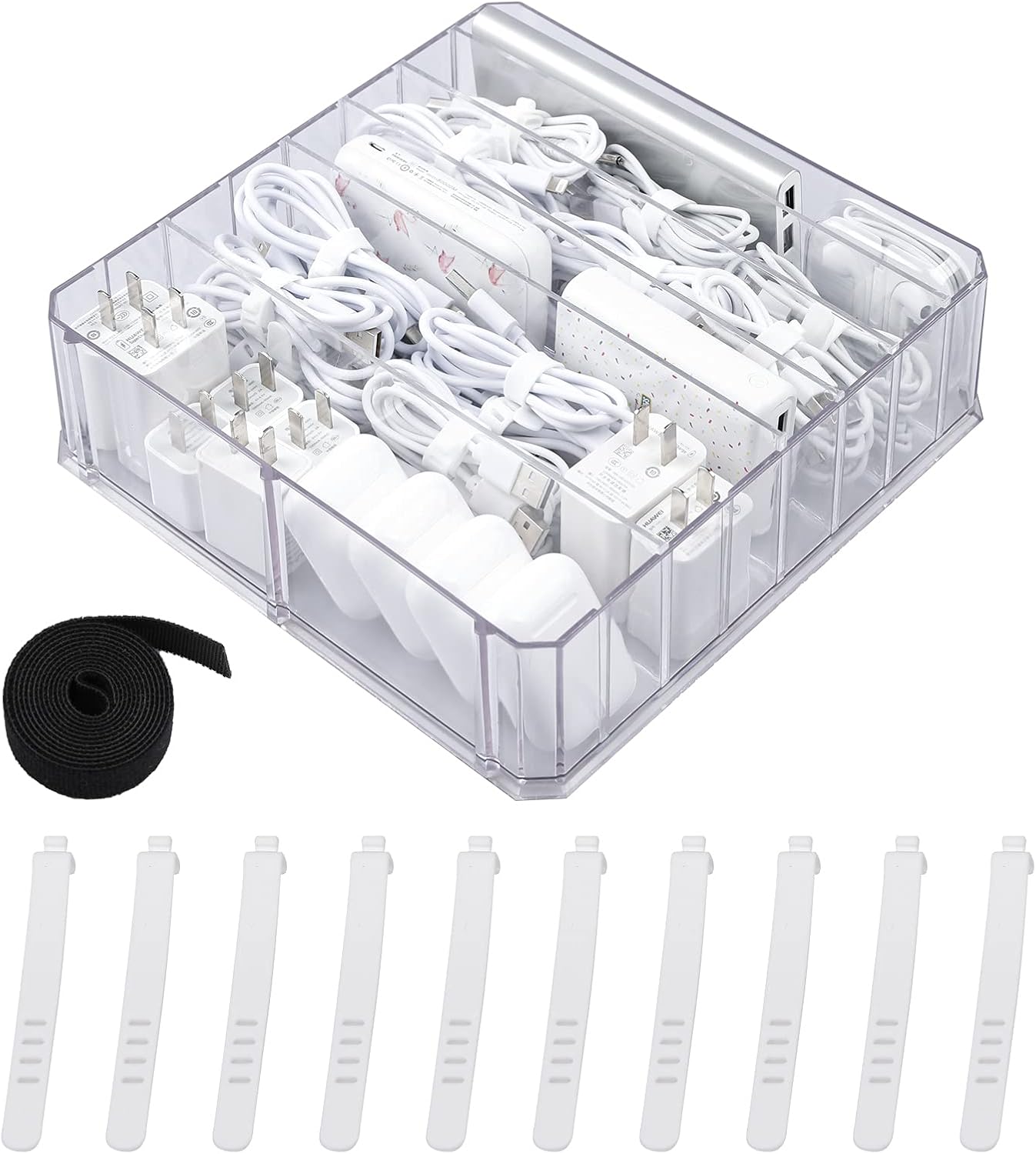 Clear Cable Organizer Box - Tidy Desk Solutions