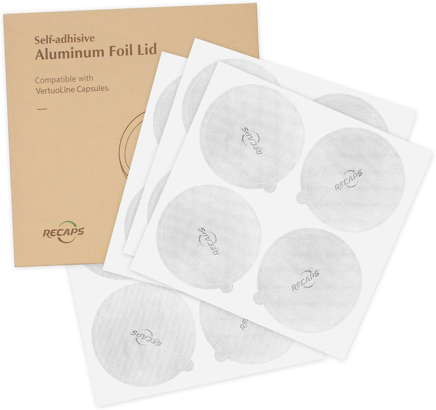 RECAPS Aluminum Foil Lids for Nespresso VertuoLine Pods 500 Pcs