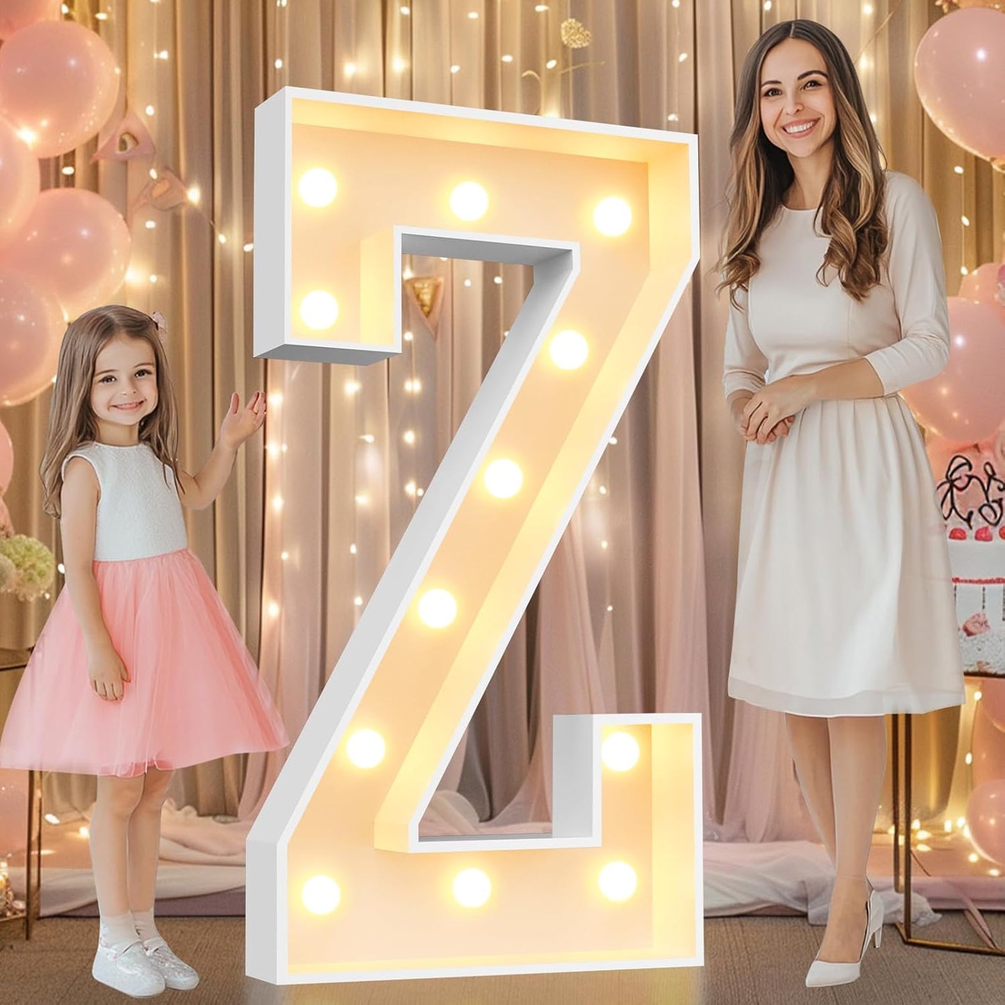 Pooqla 4 FT Marquee Light Up Letters for Party Decorations