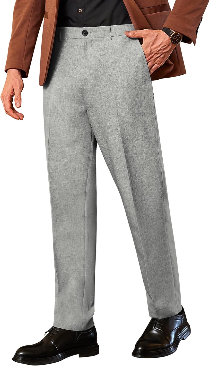 COOFANDY Men Classic Fit Dress Pant with Expandable Waist