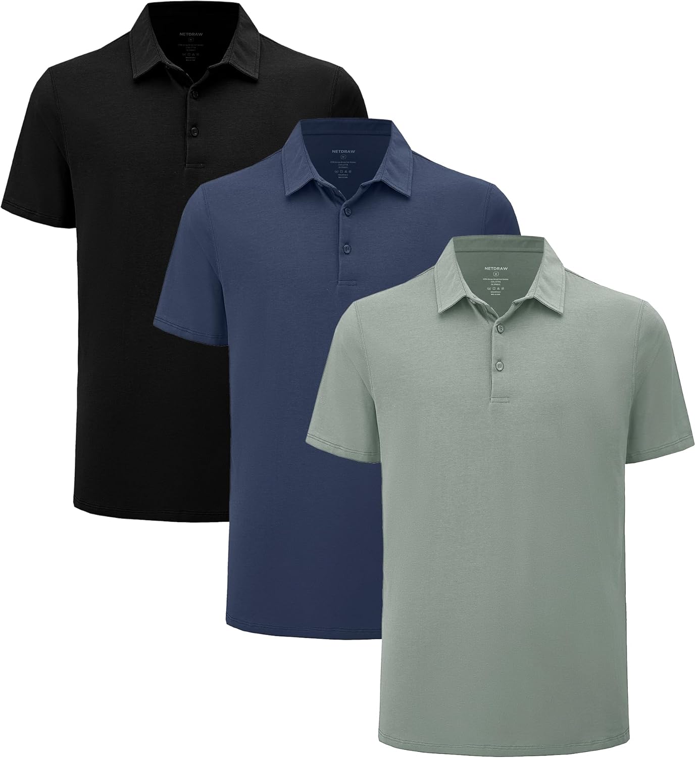 Mens Lightweight Bamboo Viscose Polo Ultra Soft Golf Shirt
