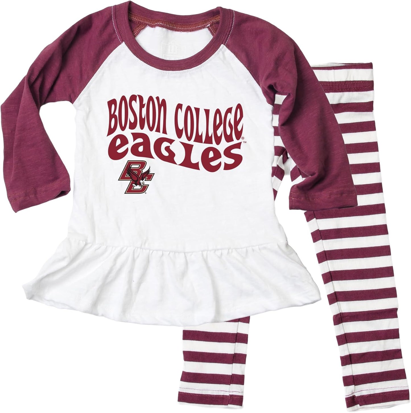 NCAA Infant Girls Ruffle Raglan Set by Wes and Willy for Comfort