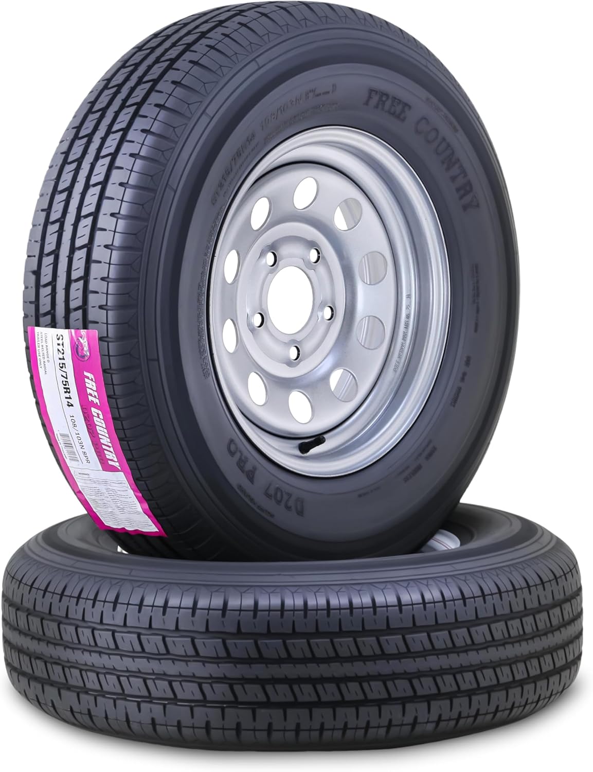 Free Country Trailer Tire Wheel Assembly ST215/75R14 for Safety