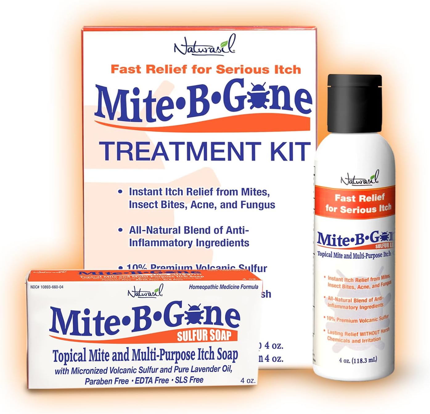 Mite-B-Gone Lotion & Soap for Acne, Bug Bites, and Itching Relief
