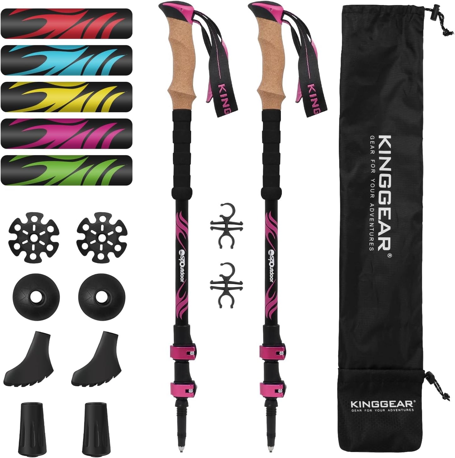 KINGGEAR Carbon Fiber Hiking Poles - Lightweight Strength!