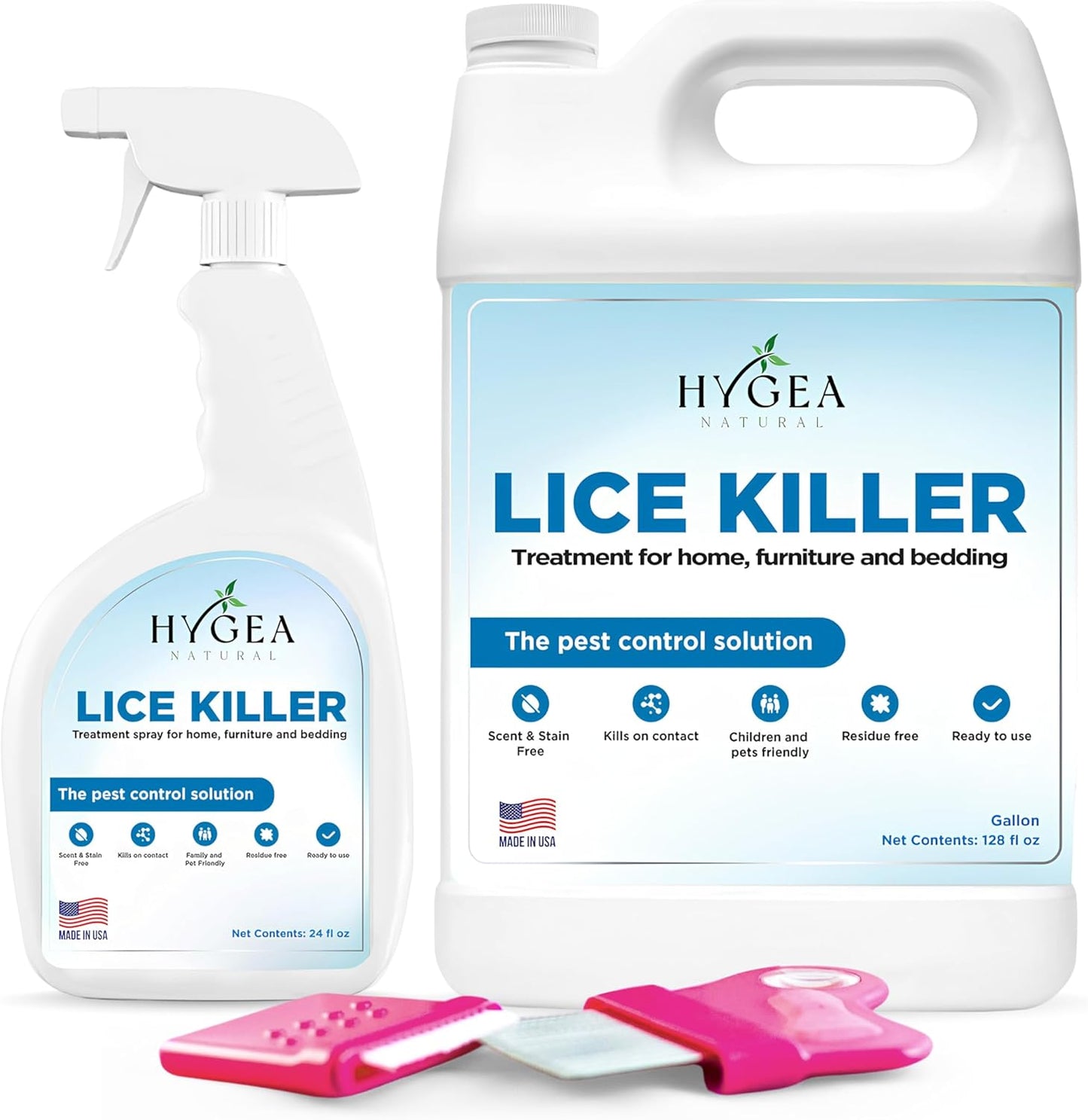 Lice Kit with Comb and Spray for Safe Family Treatment