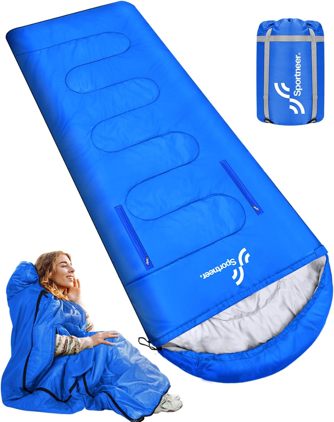 Sportneer Wearable Sleeping Bag for Adults & Kids - 20F Warmth