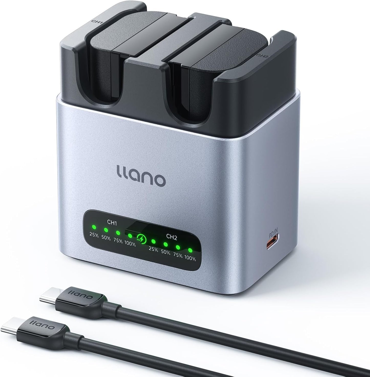 llano 2 Pack 2400mAH LP-E6NH Battery & Fast Charger Set