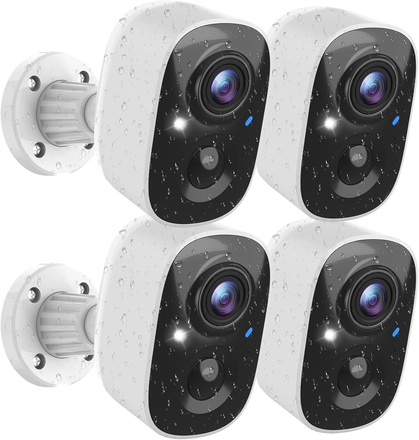 MaxiViz 4-Pack Wireless Security Cameras: AI Motion Detection, 2K Night Vision