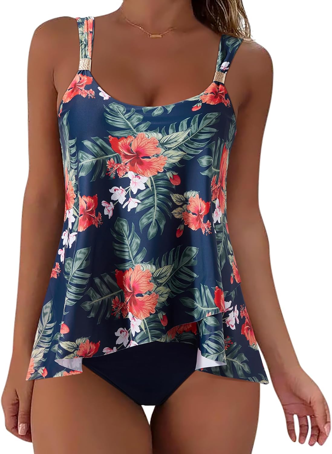 SUUKSESS Women Ruffle High Waisted Tankini Swimsuit Review