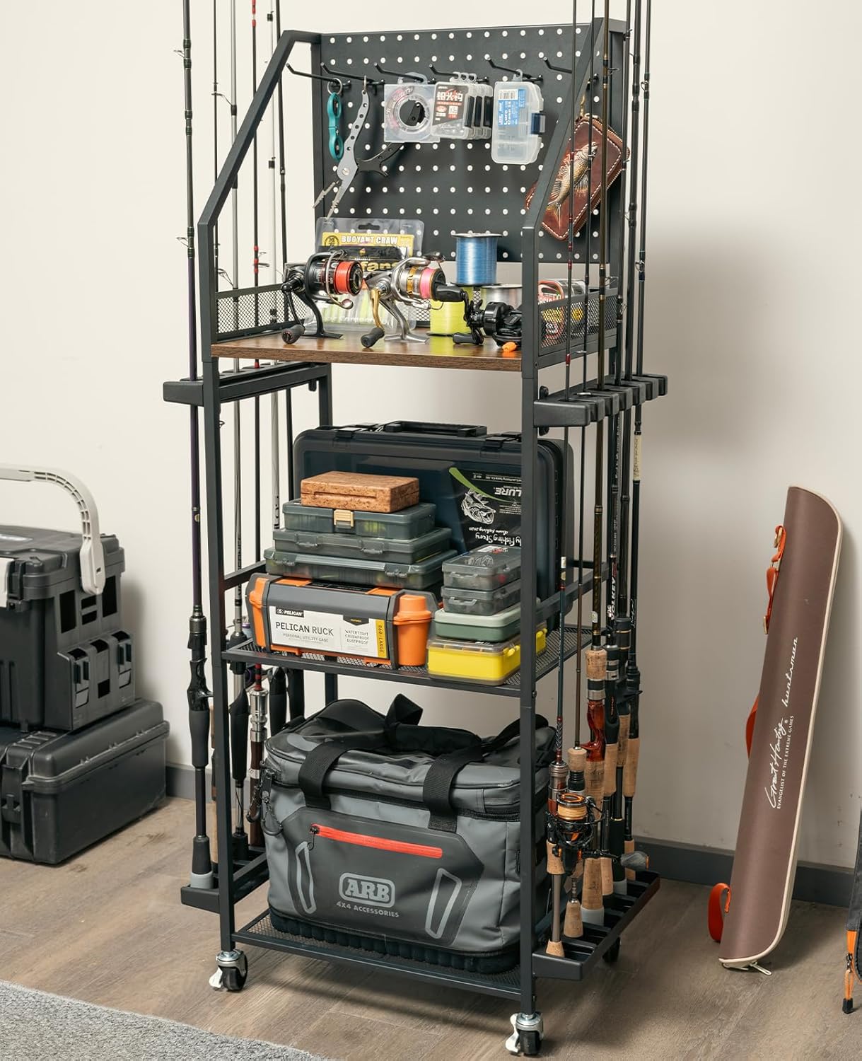 SOYEEZE Garage Fishing Rod Holder - Store up to 12 Rods!
