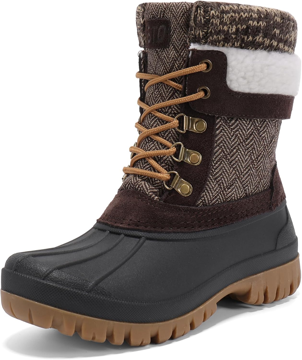 STQ Women's Duck Boots Waterproof Winter Snow Boot for Cold Weather