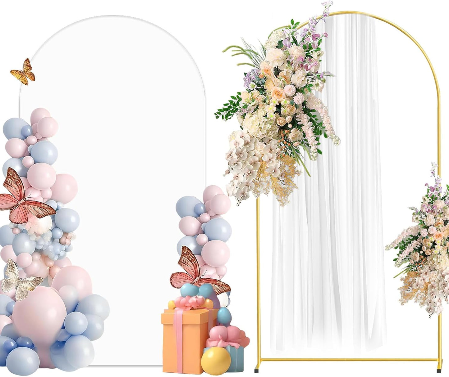 Metal Arch Backdrop Stand Set for Weddings and Parties Decor