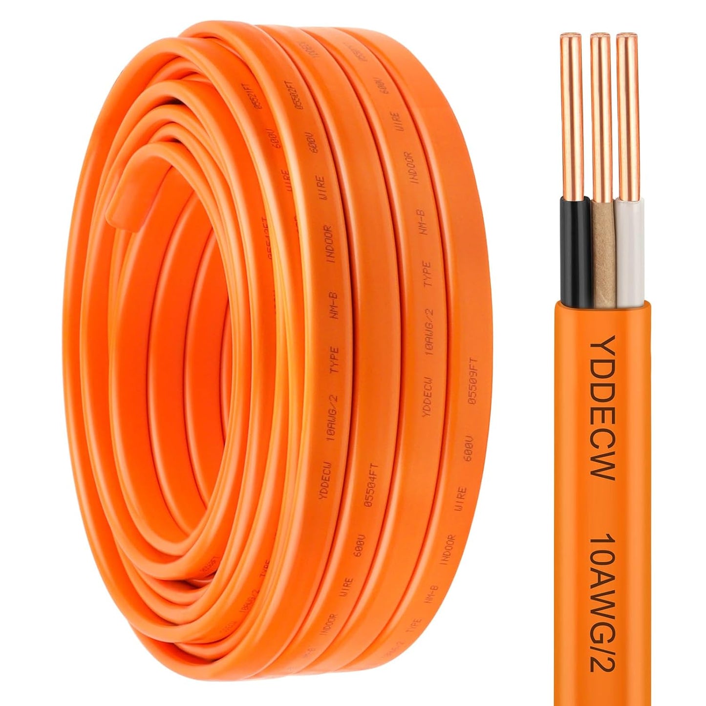 10/2 NM-B Wire with Ground - 50FT 10 Gauge Copper Cable