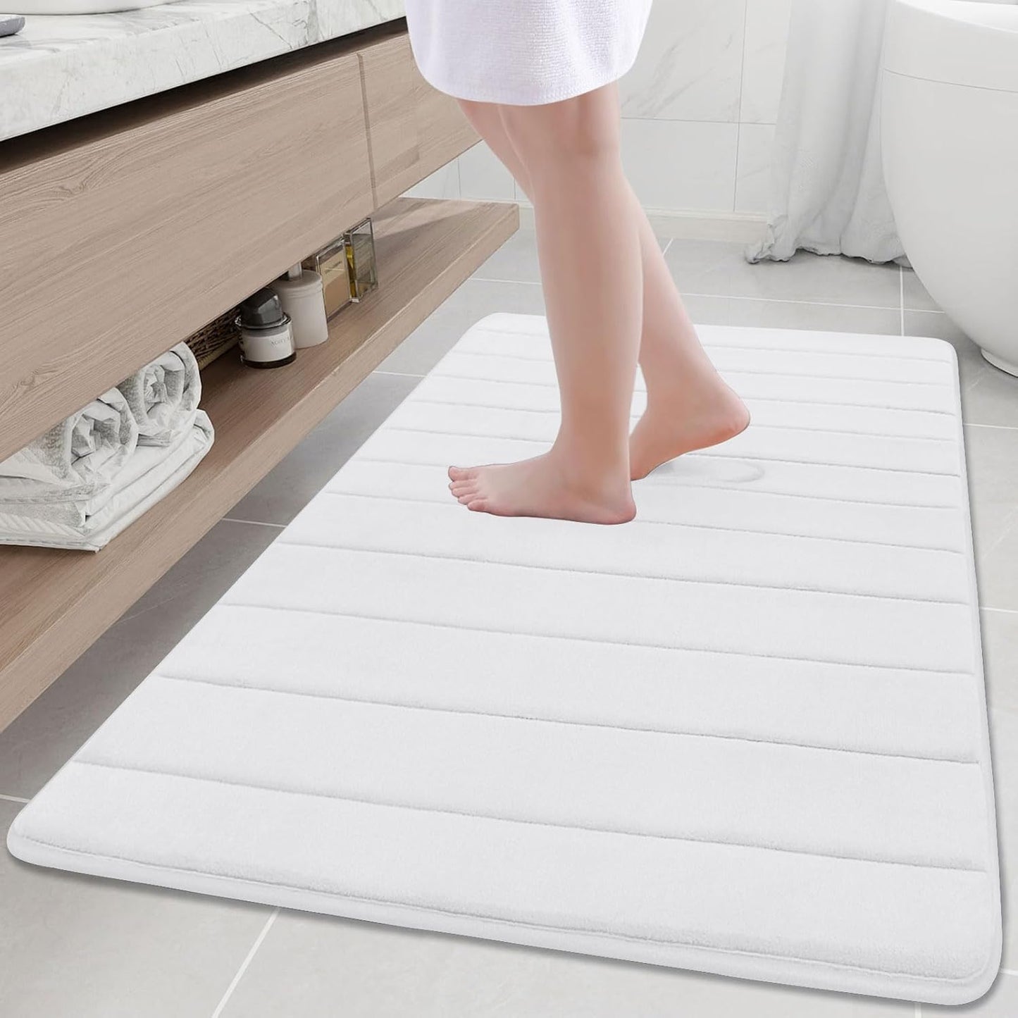 Buganda Memory Foam Bath Mat - Ultra Soft Non-Slip Rug 47x32