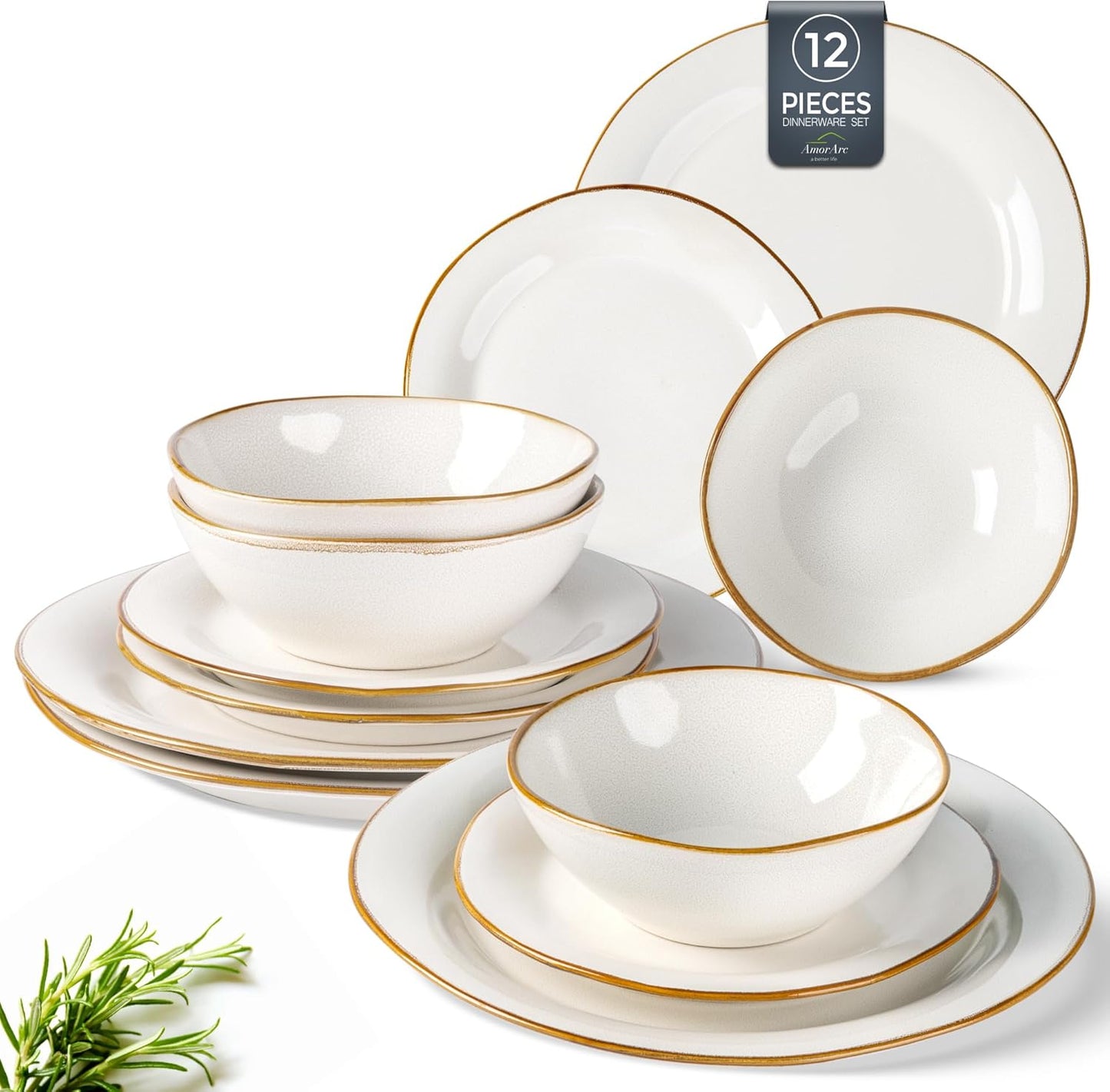 AmorArc Handmade Ceramic Dinnerware Set for Stylish Dining