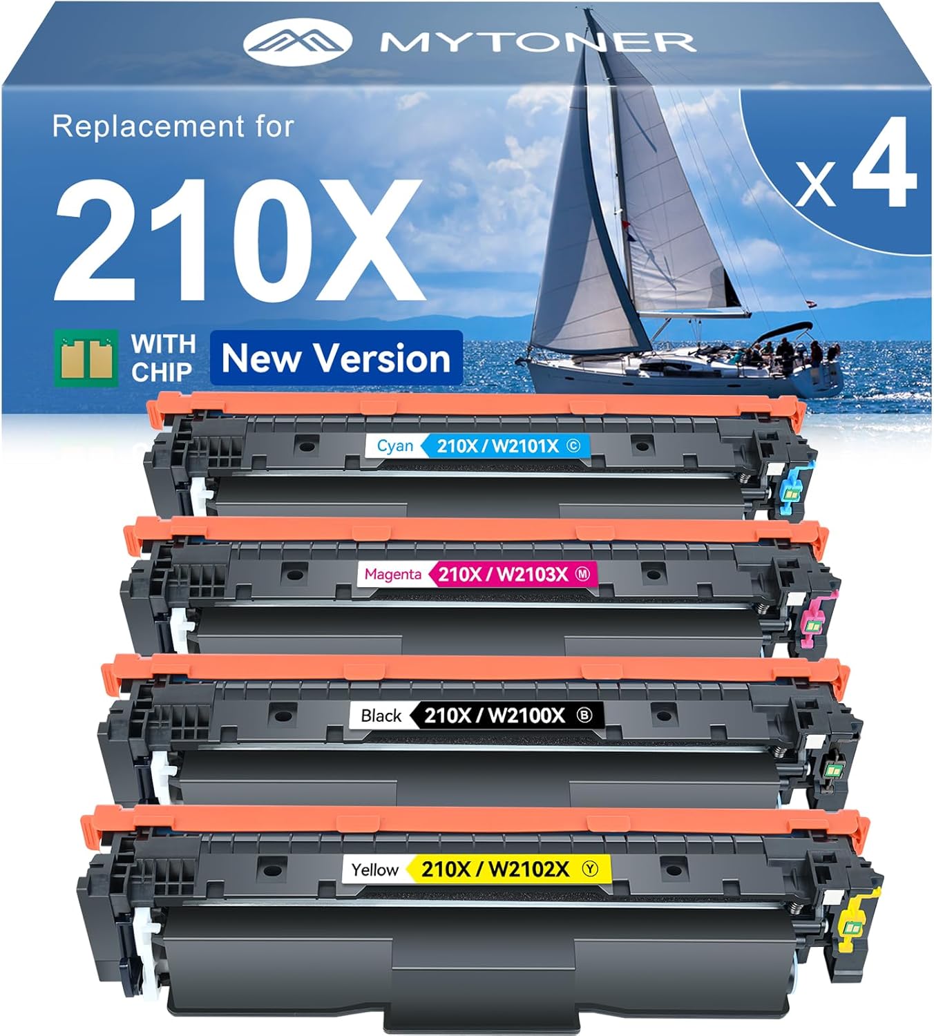 MYTONER 210X Toner Cartridges 4 Pack for HP Printers