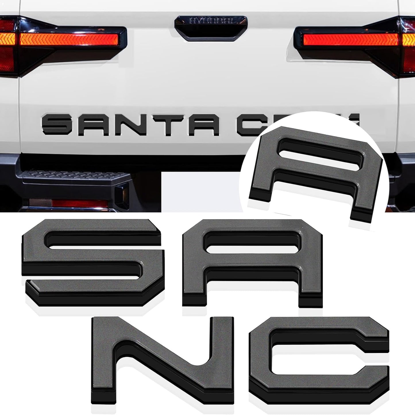 Tailgate Insert Letters for 2022 2023 2024 2025 Santa Cruz