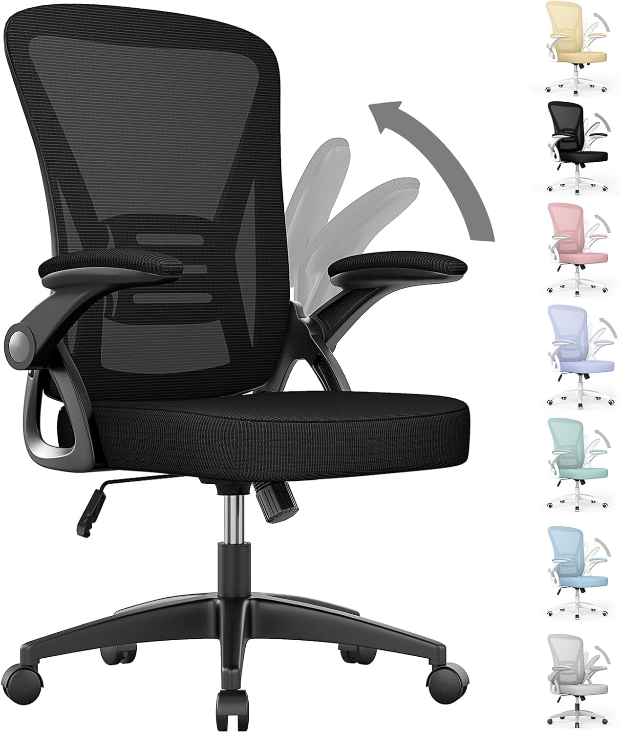 Adjustable Swivel Desk Chair - Lumbar Support