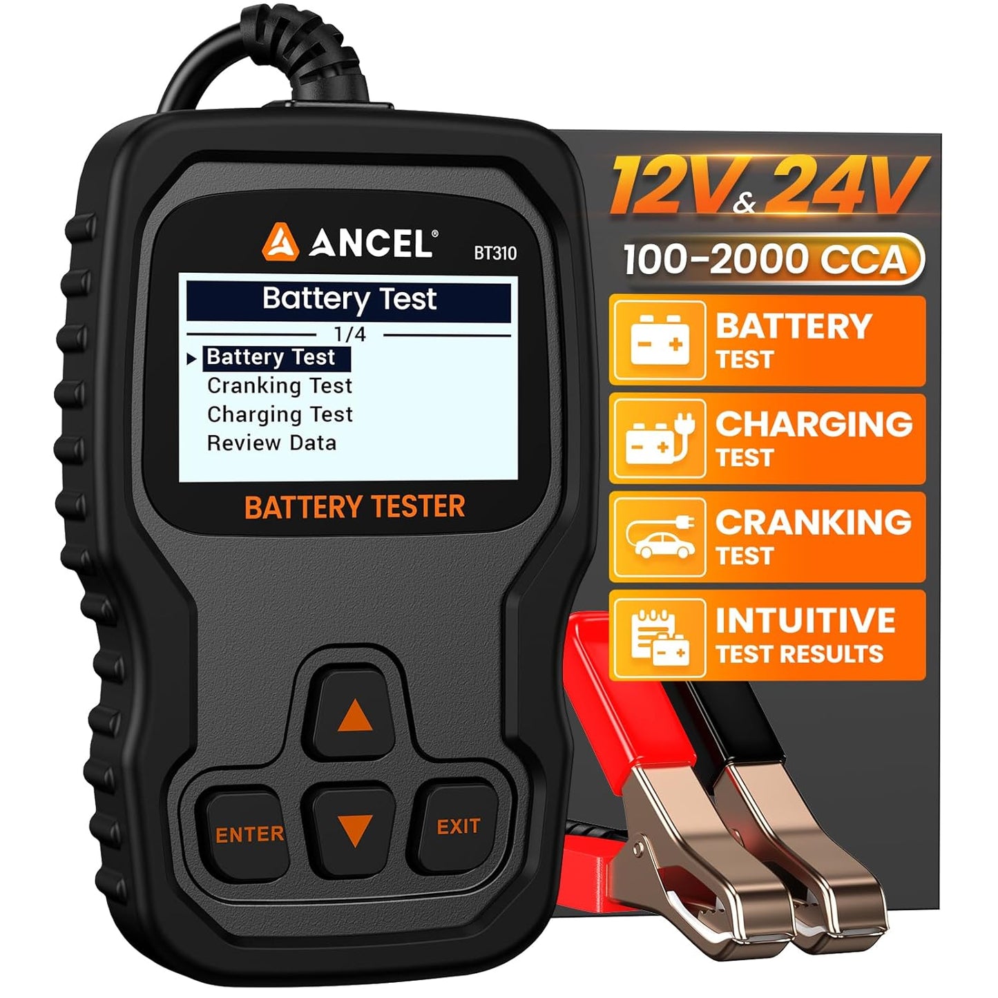 ANCEL BT310 Car Battery Tester for 12V & 24V Batteries