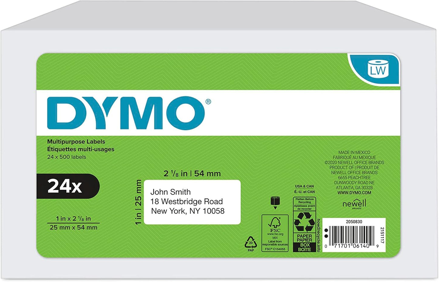 DYMO Authentic LW Multi-Purpose Labels for LabelWriter Printers