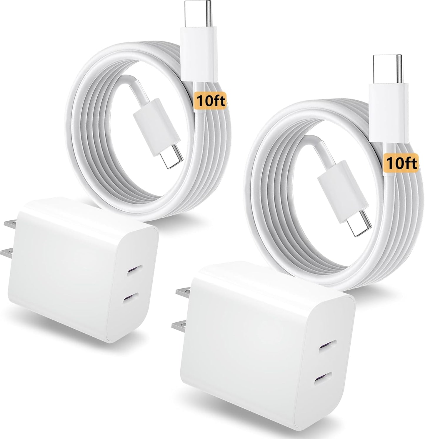 Fast Dual USBC Charger Set for Apple Devices