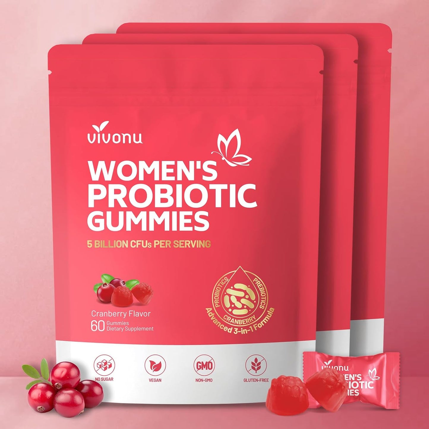Vaginal Probiotics for Women - Feminine Balance Gummies with Vitamin C