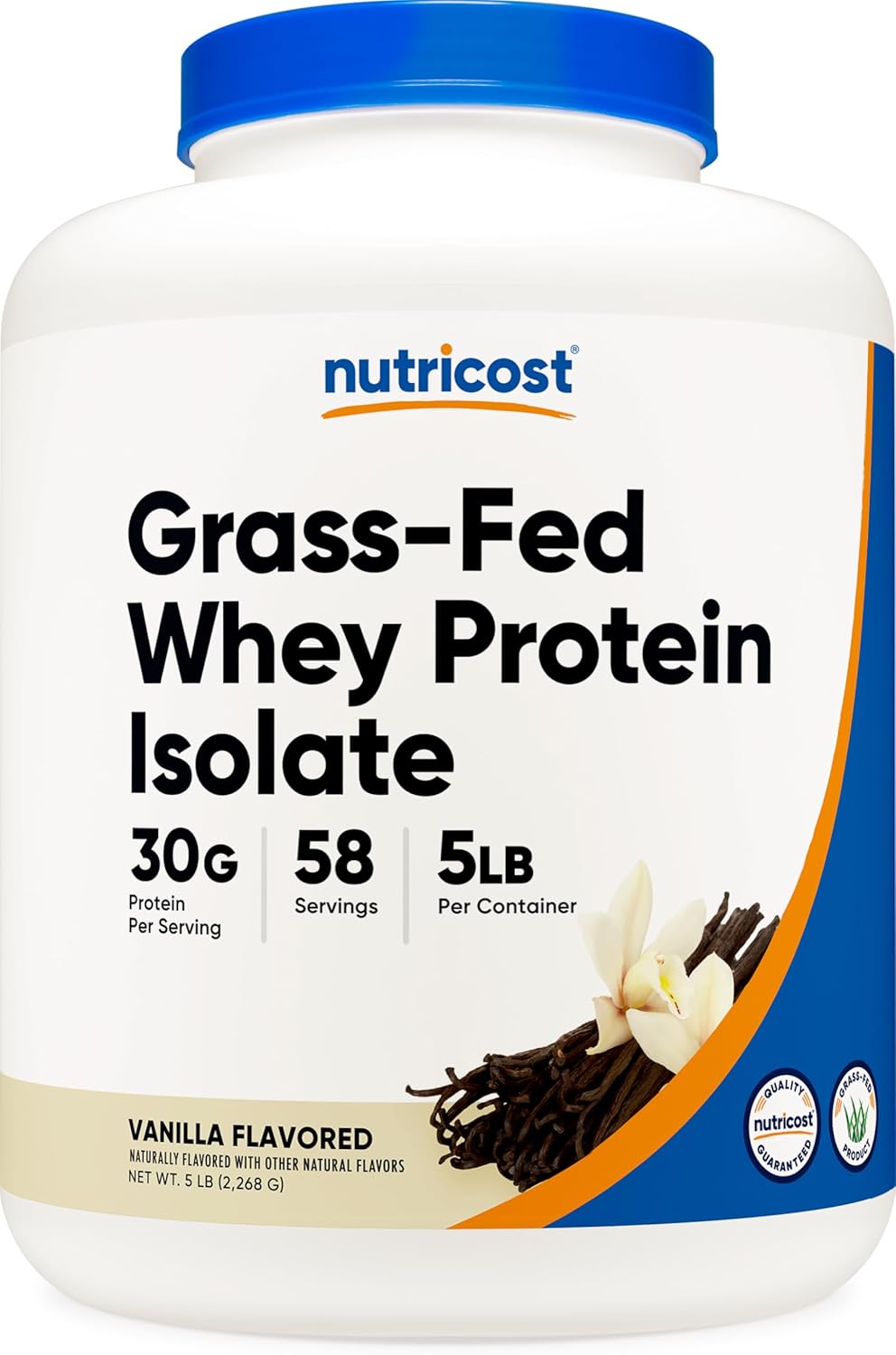 Nutricost Grass-Fed Whey Protein Isolate - Delicious Vanilla Flavor