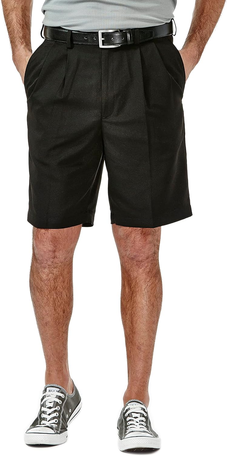 Haggar Men's Cool 18 Classic Fit Pleat Front Shorts for Summer