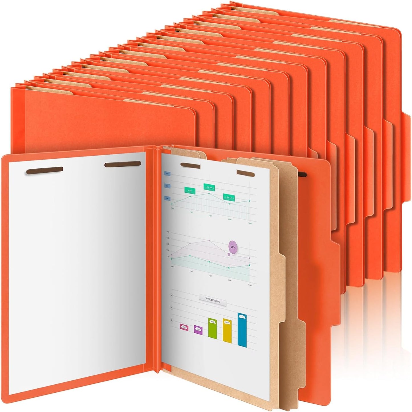 36 Pcs Classification Folders with 2 Dividers for Organizing