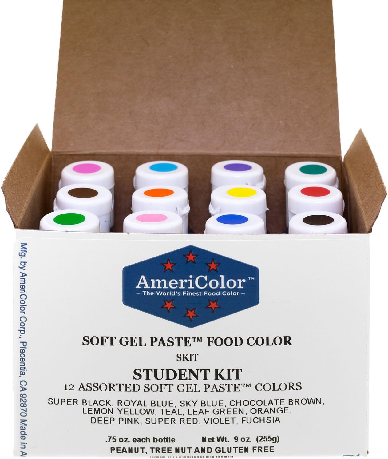 Food Coloring AmeriColor Student Kit 12 Bottles Soft Gel Paste