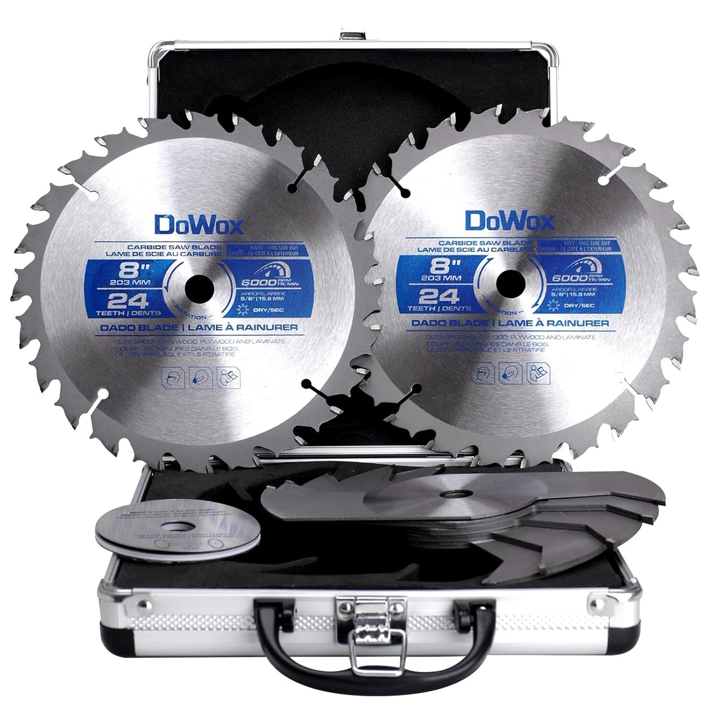 Dado Blade Set 8-Inch 24-Tooth for Precision Woodworking Cuts