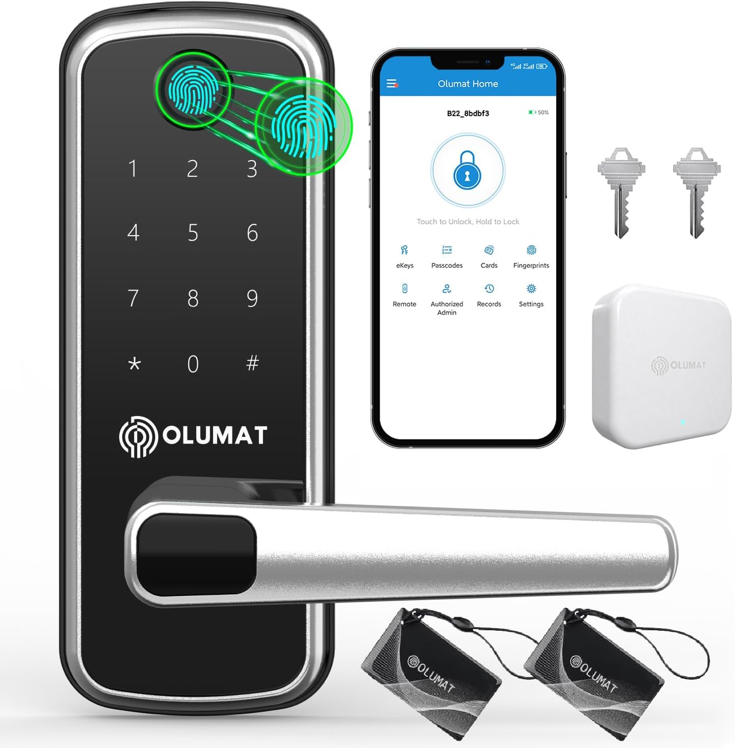 Smart Door Lock with Handle: Keyless Entry and WiFi Gateway