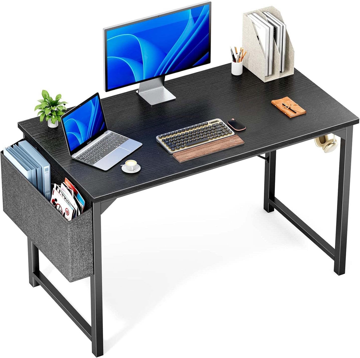 OLIXIS 48 Inch Computer Office Desk with Storage and Hook