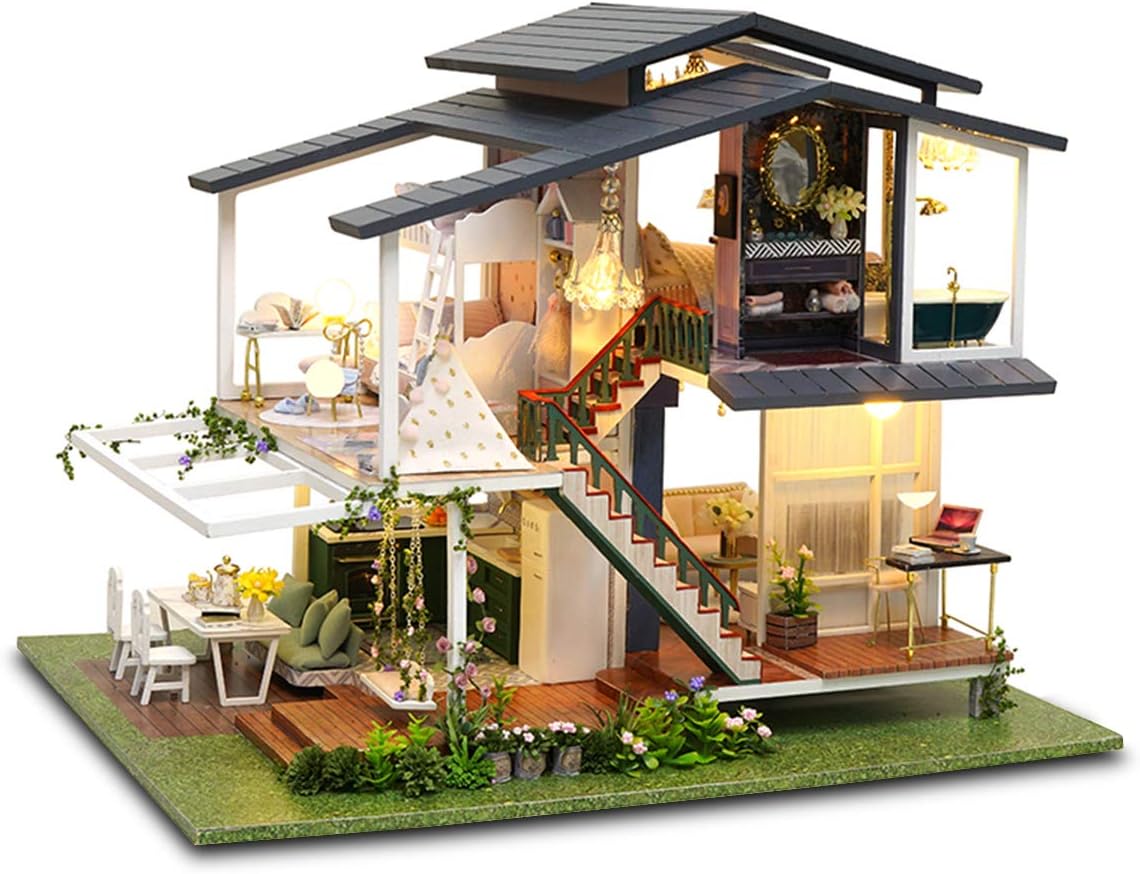 GuDoQi DIY Miniature Dollhouse Kit for Creative Craft Lovers