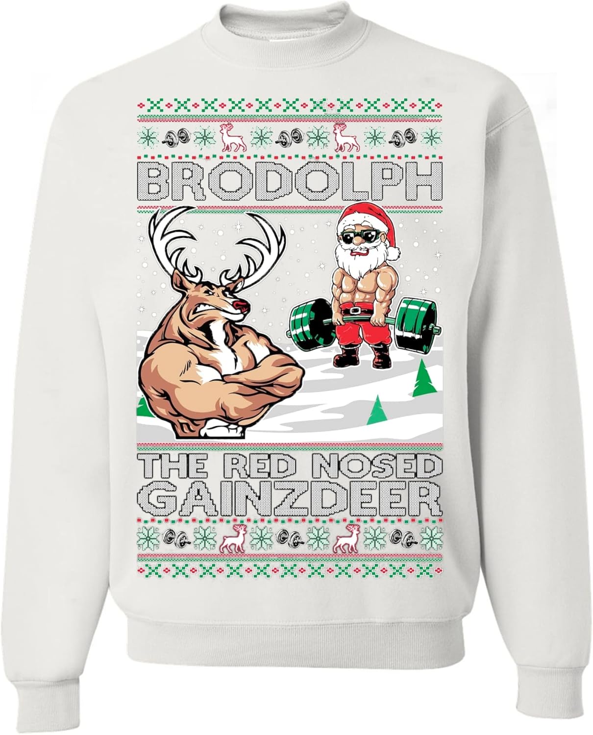 Red Nosed Gainzdeer Ugly Christmas Sweatshirt