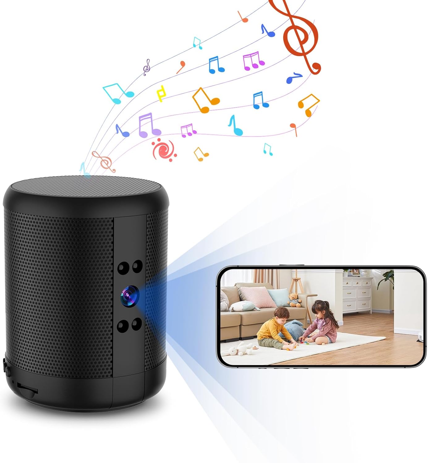 Smart Bluetooth Speaker with Hidden Camera & Night Vision