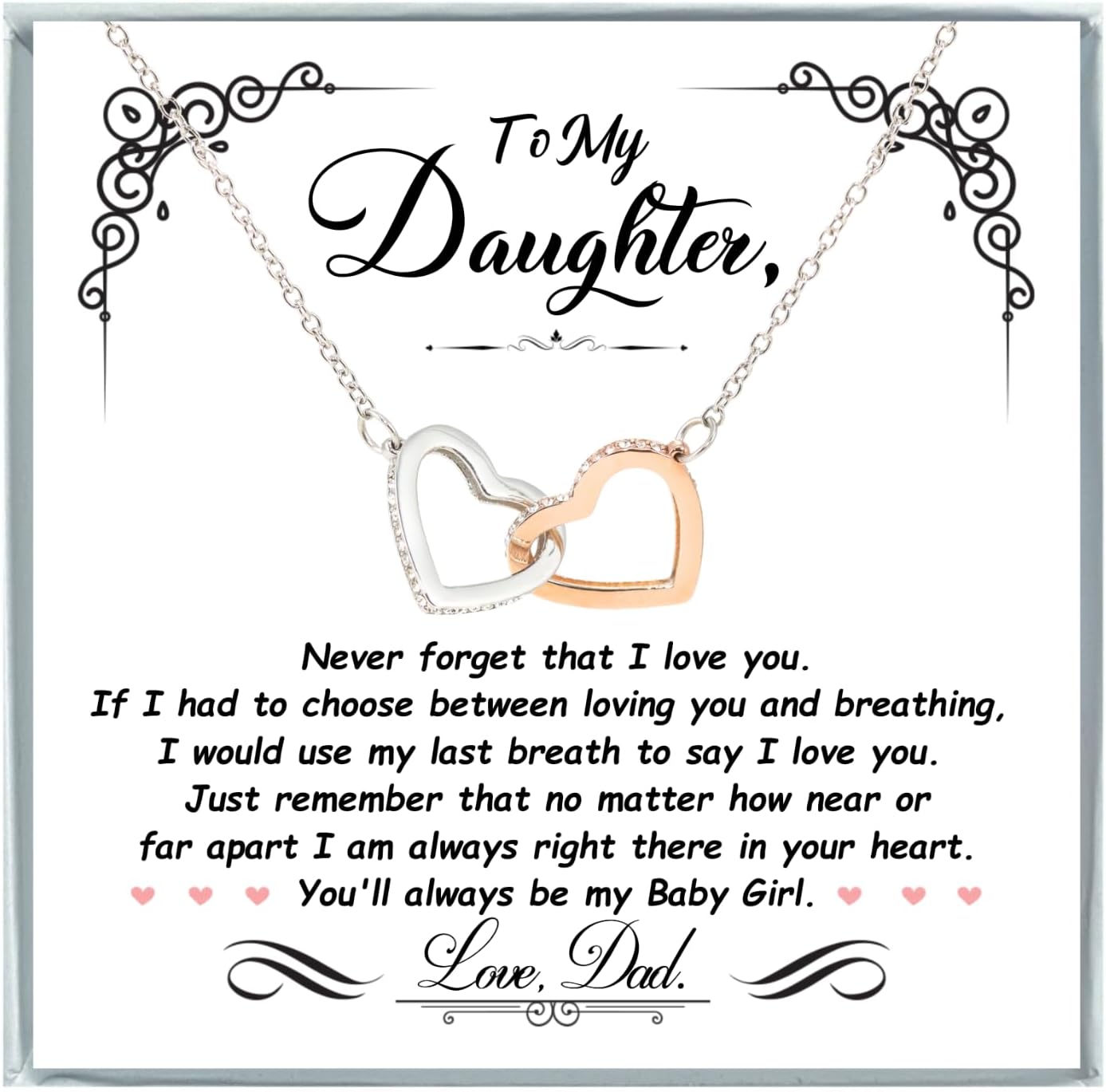 To My Daughter Necklace From Dad - Heartfelt Jewelry Gift