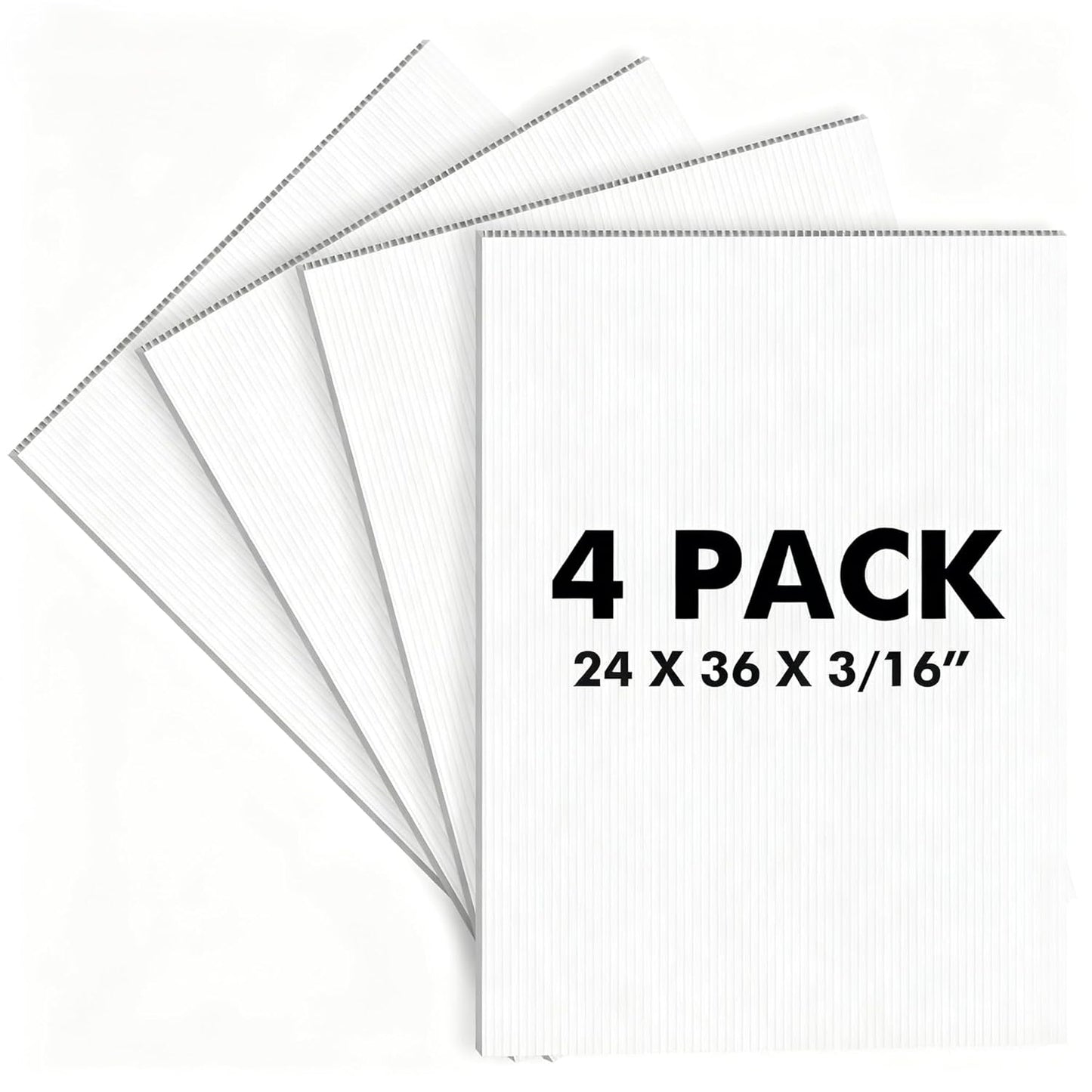 4 Pack 24x36 inch Corrugated Plastic Board for DIY Projects