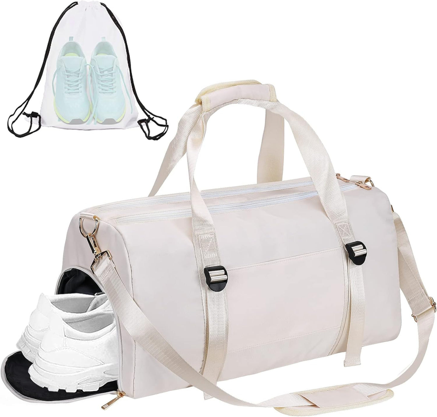 ICEIVY Wet Dry Gym Duffle + Drawstring Backpack | White Upgrade